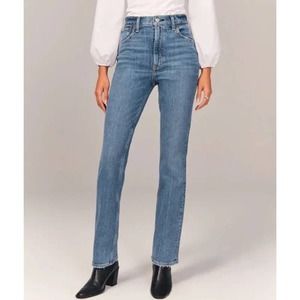 Abercrombie & Fitch 70's Vintage Flare Ultra High Rise Jeans Medium Wash 27/4L